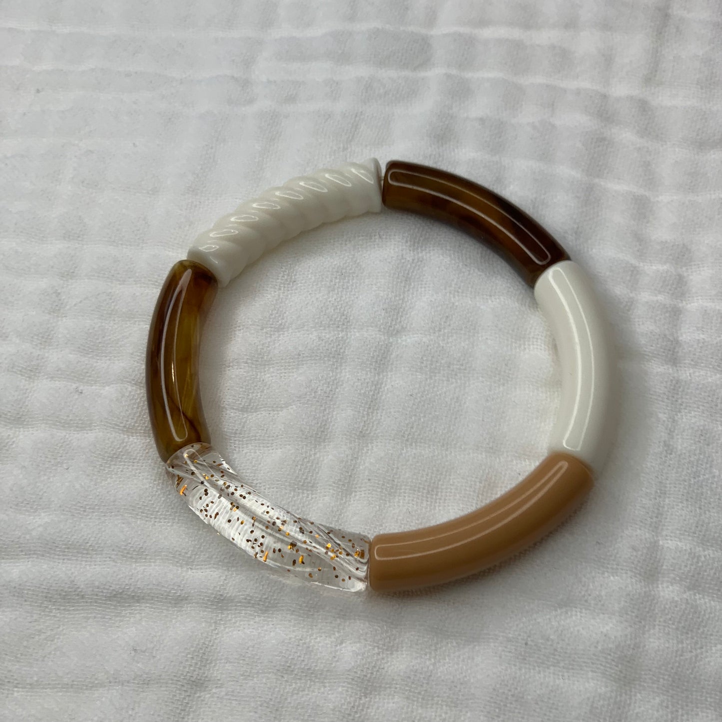 Bracelets joncs tons beige et écru