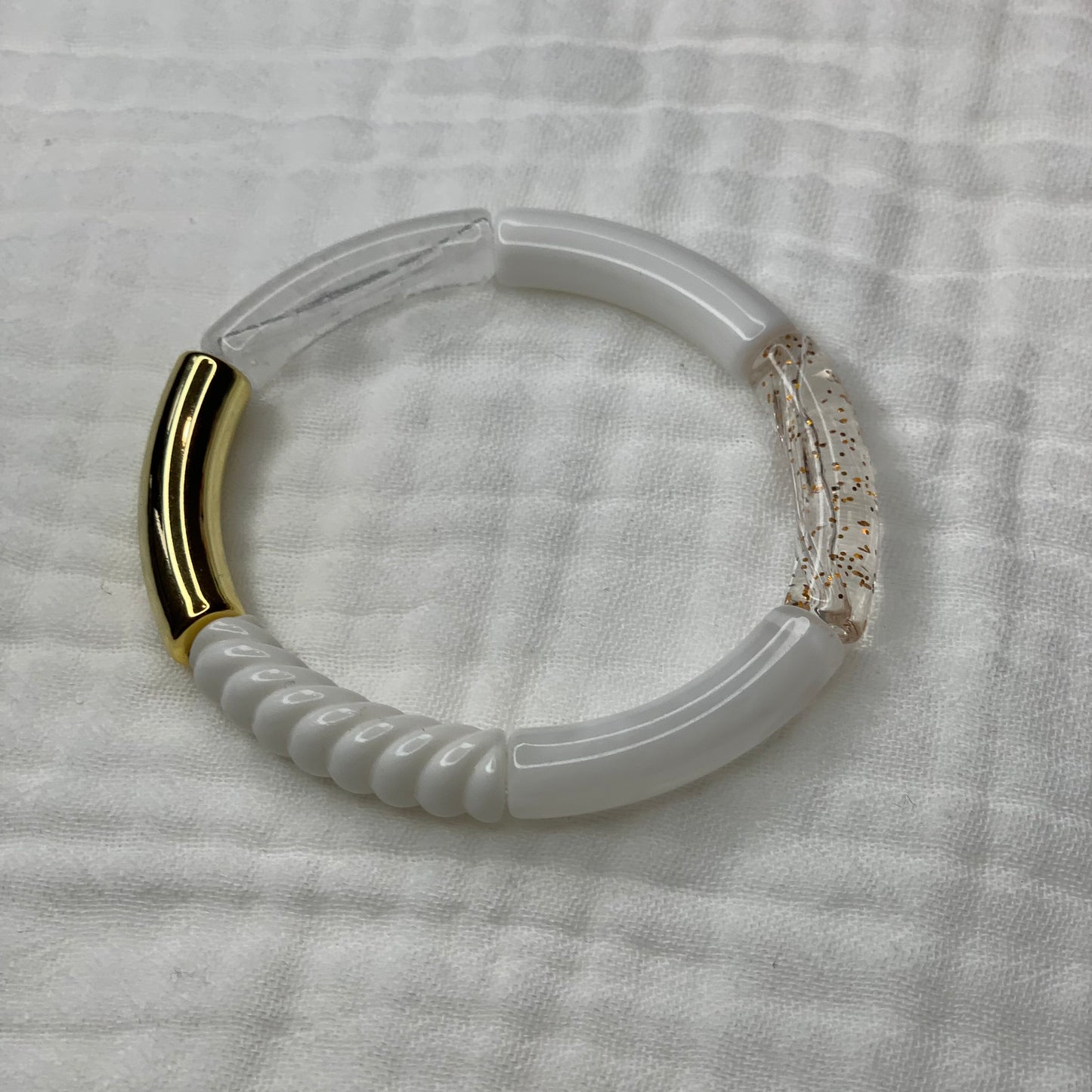 Bracelets élastiques tons blancs