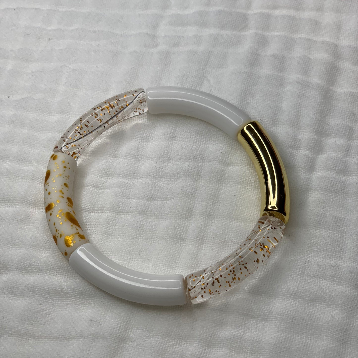 Bracelets élastiques tons blancs