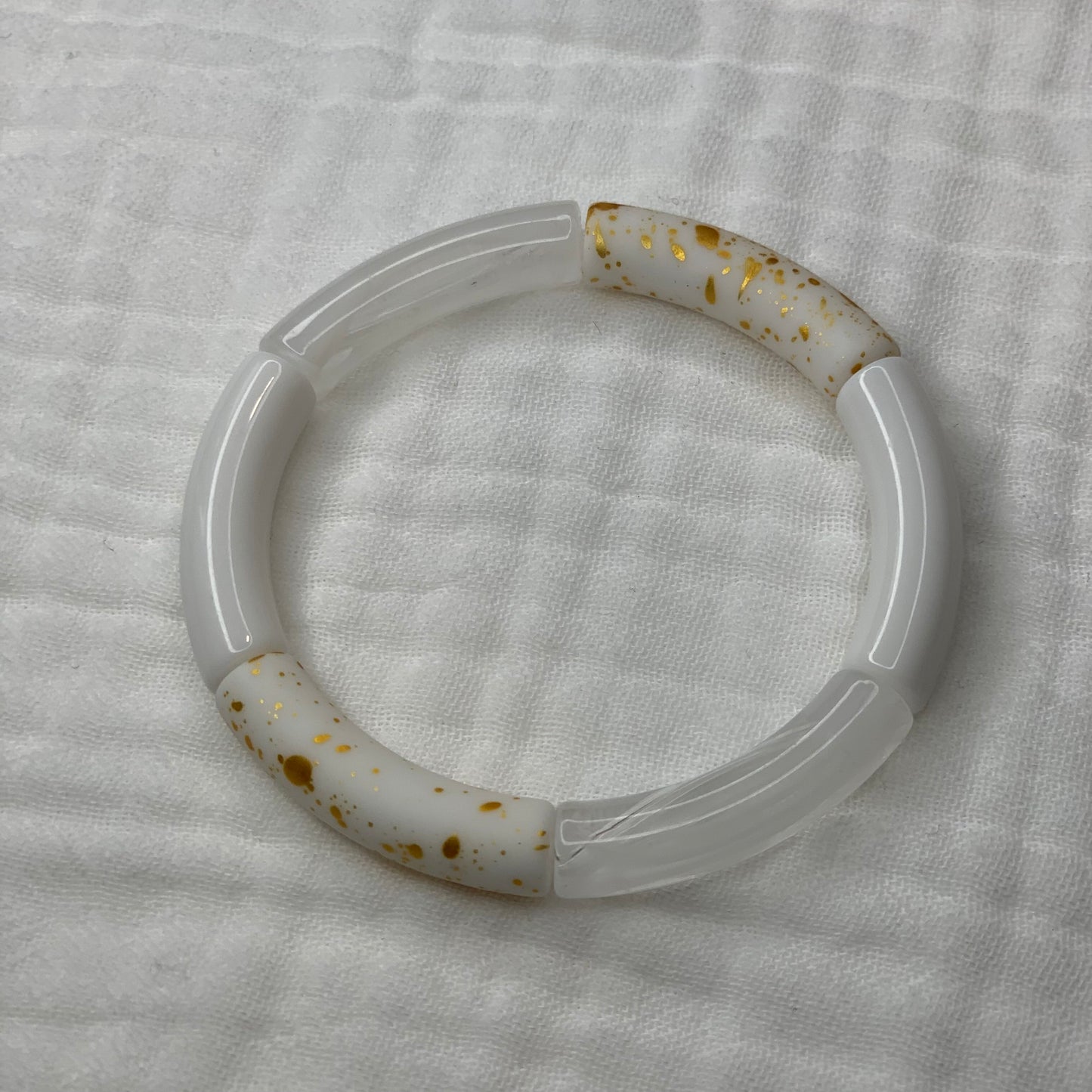 Bracelets élastiques tons blancs