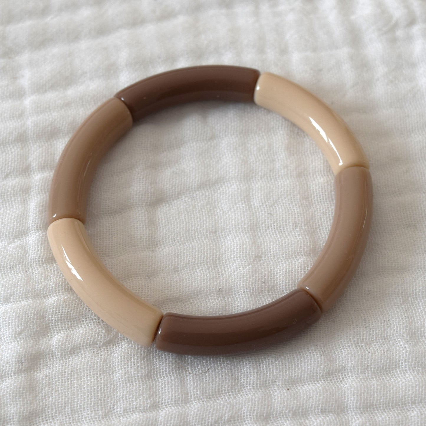 Bracelets joncs tons blancs et taupe