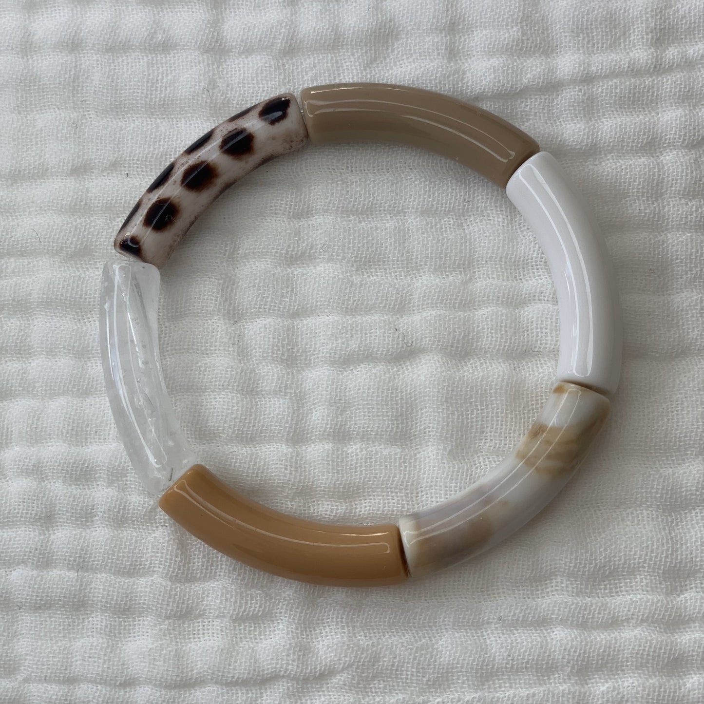 Bracelets joncs tons blancs et taupe