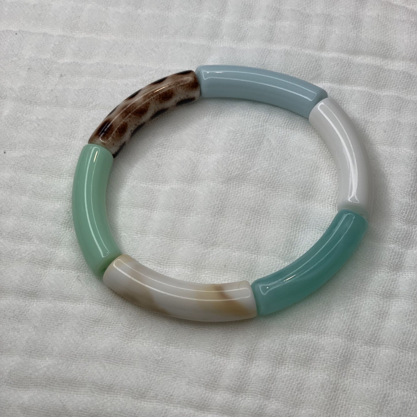 Bracelets joncs élastiques tons bleus