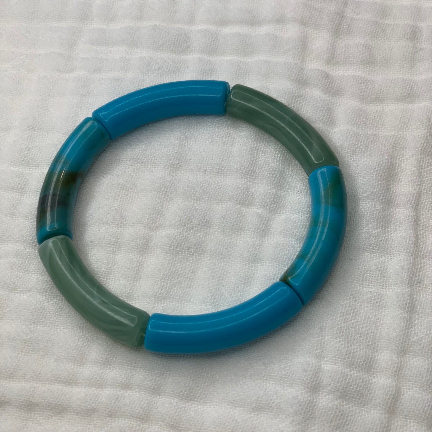 Bracelets joncs élastiques tons bleus