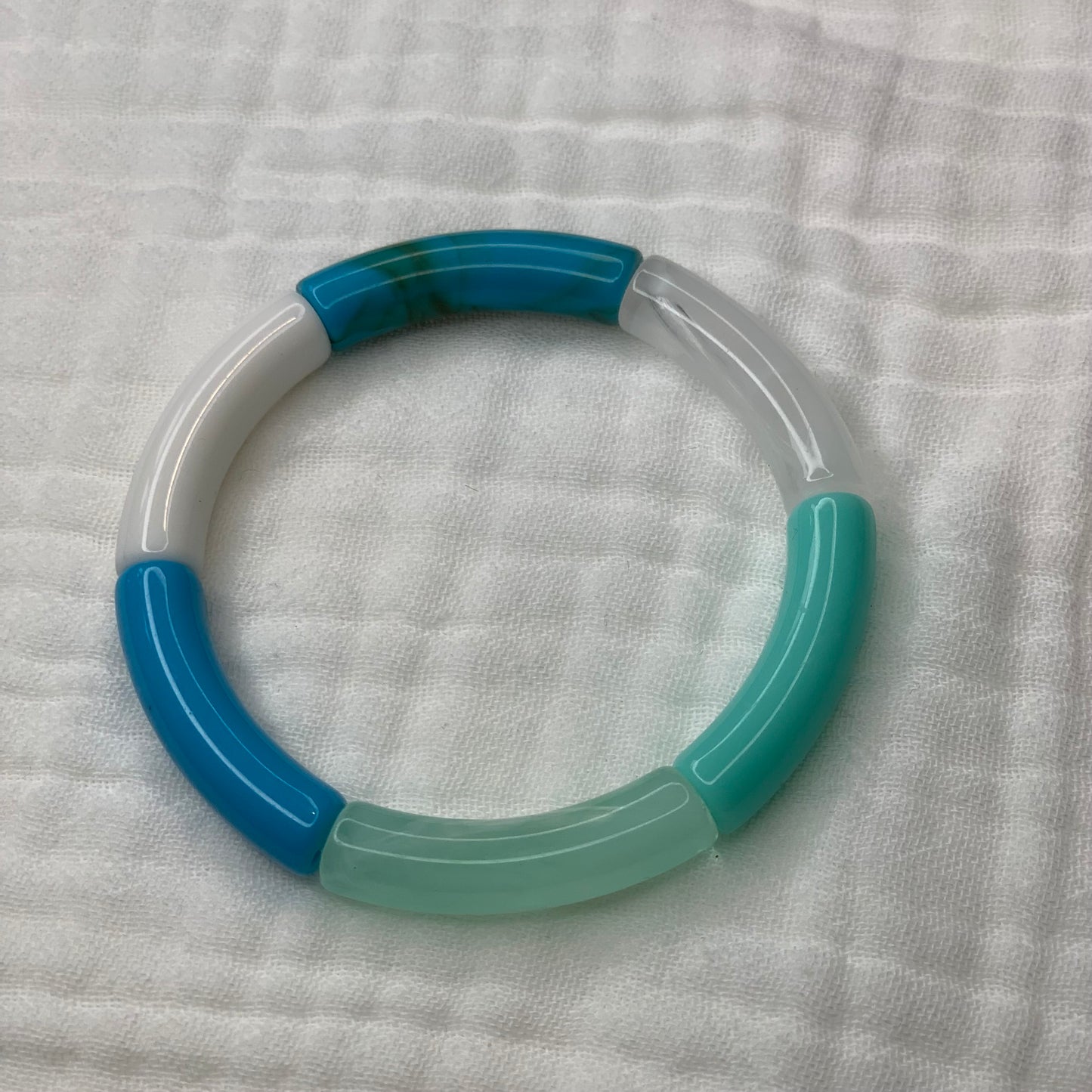 Bracelets joncs élastiques tons bleus