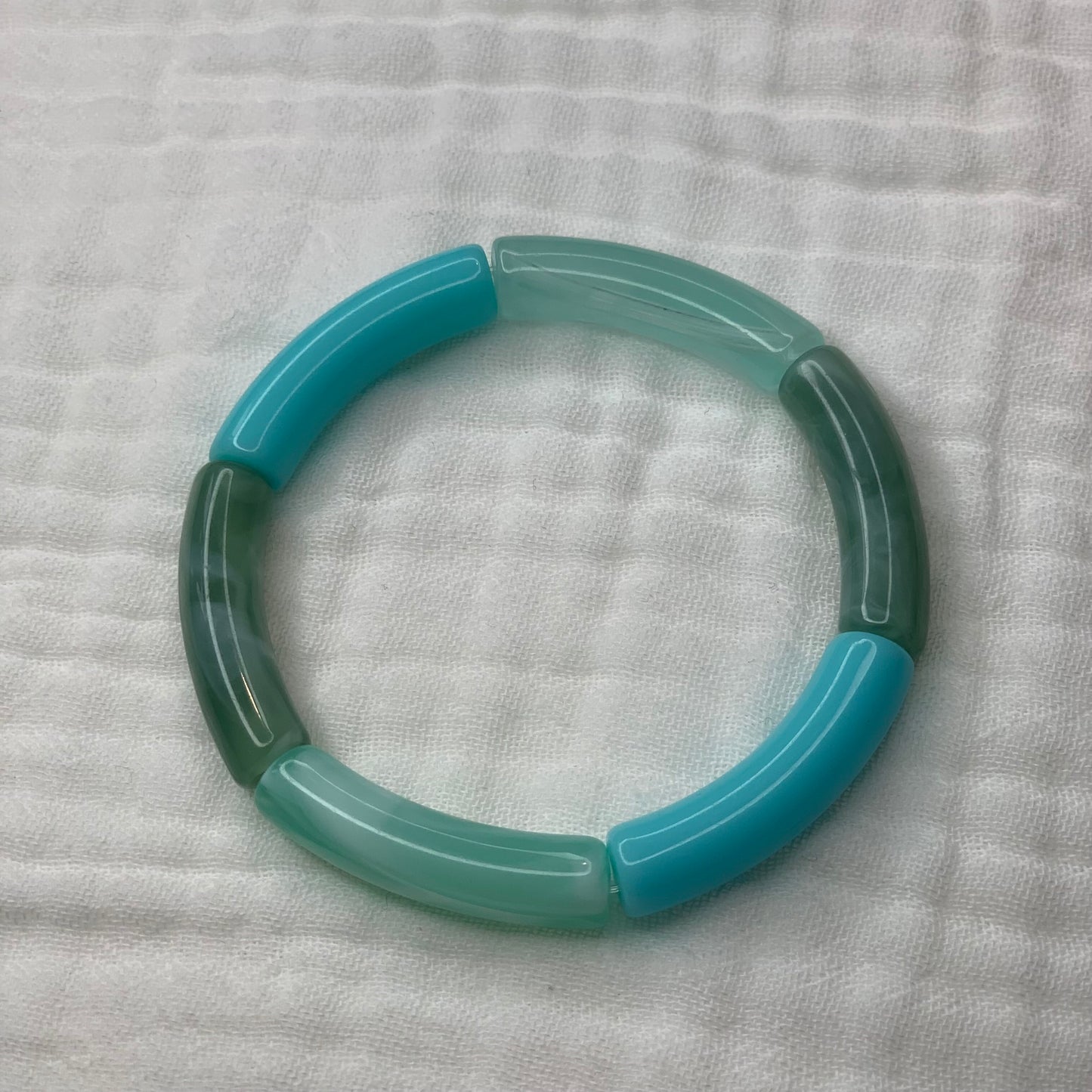 Bracelets joncs élastiques tons bleus