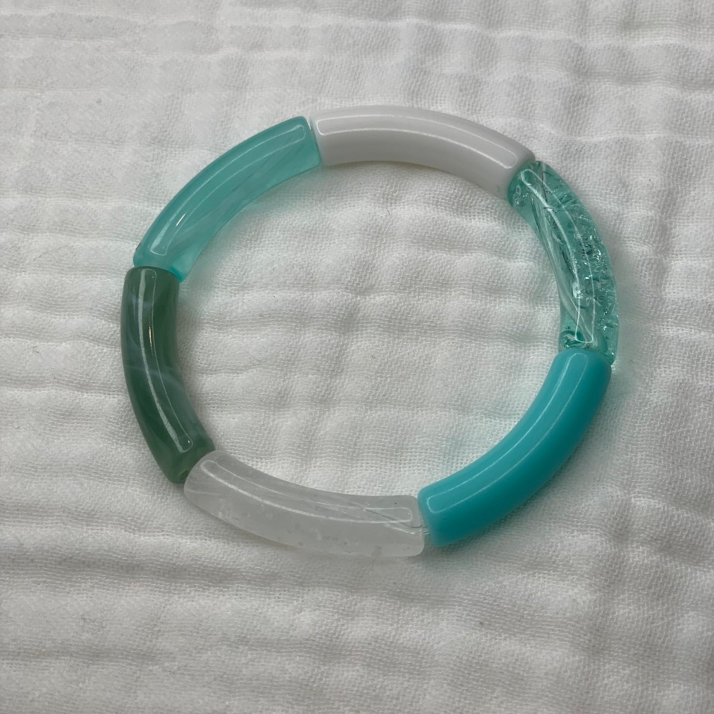 Bracelets joncs élastiques tons bleus