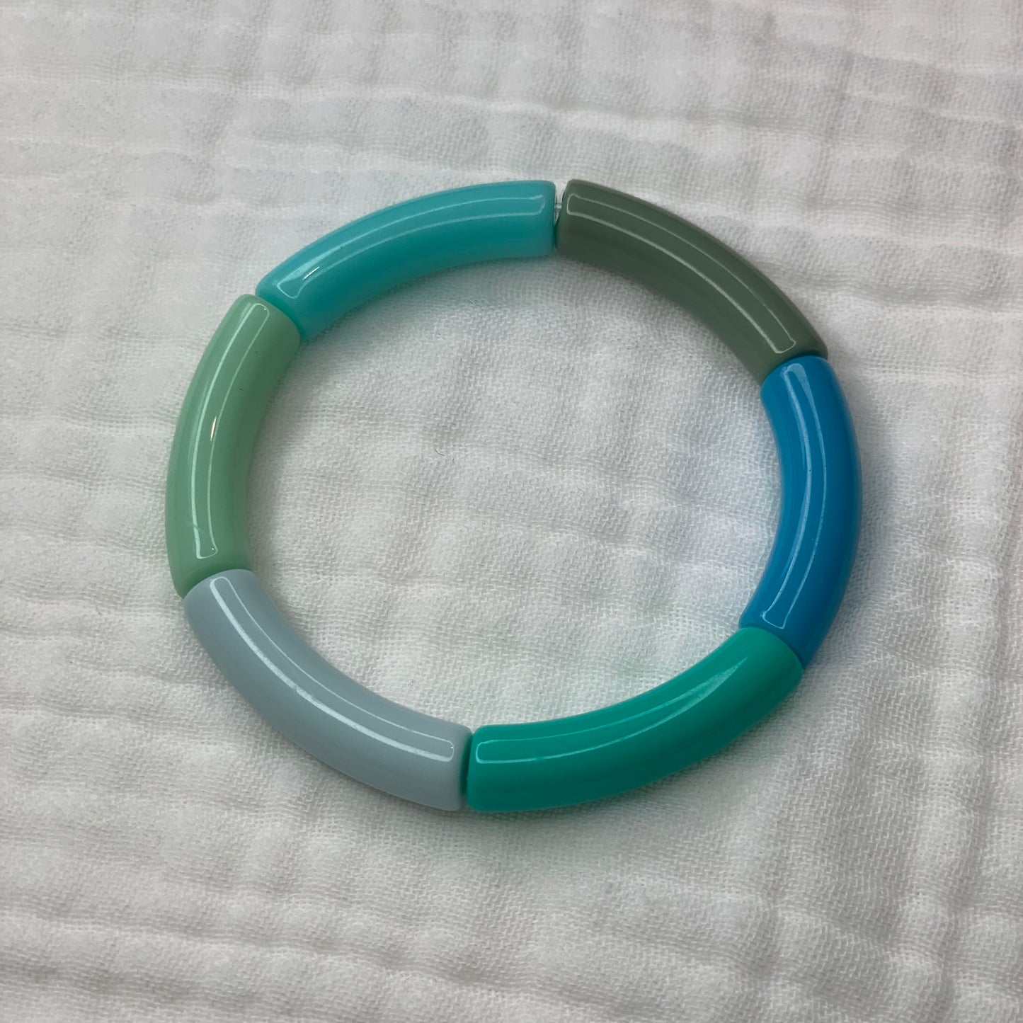 Bracelets joncs élastiques tons bleus