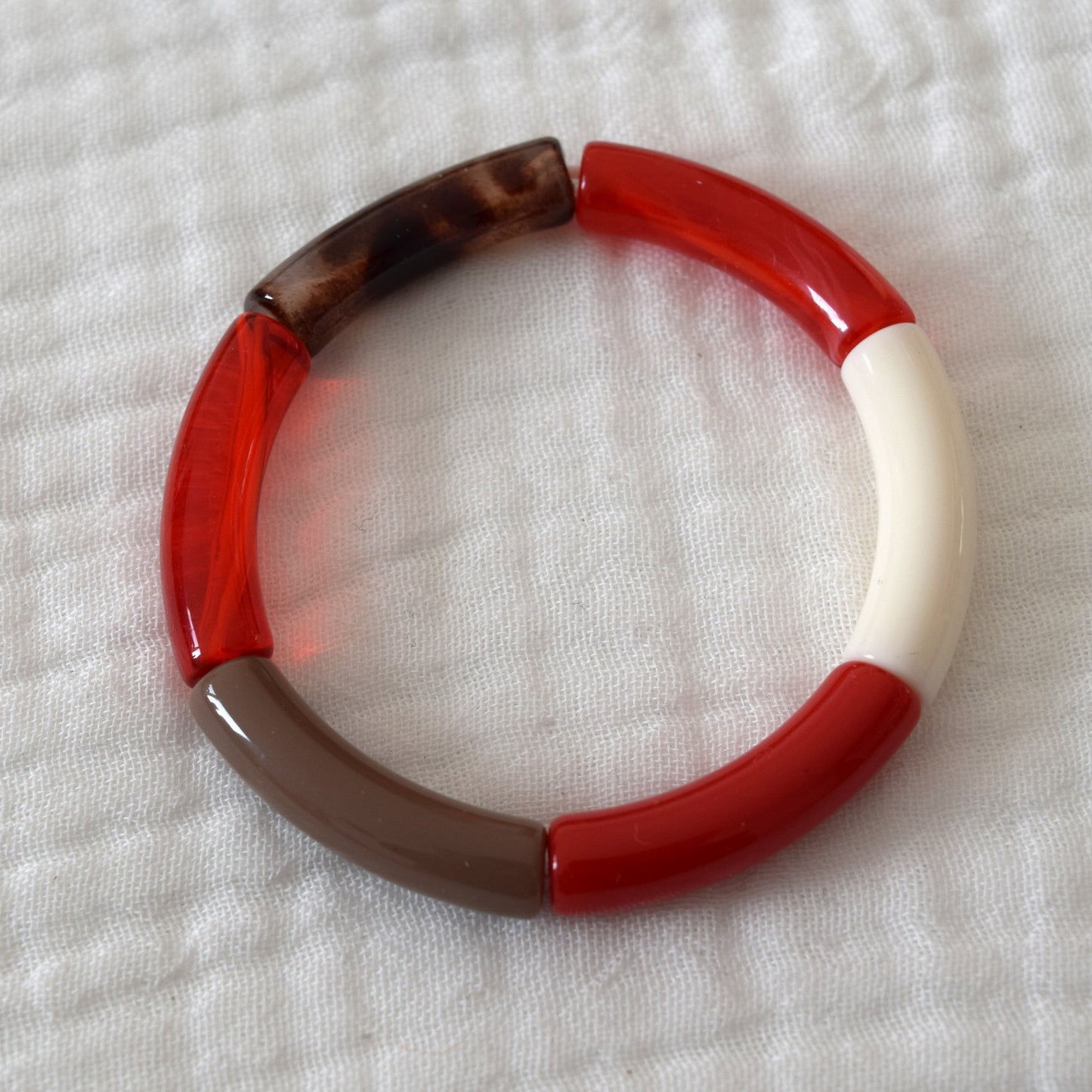 Bracelets joncs tons rouges