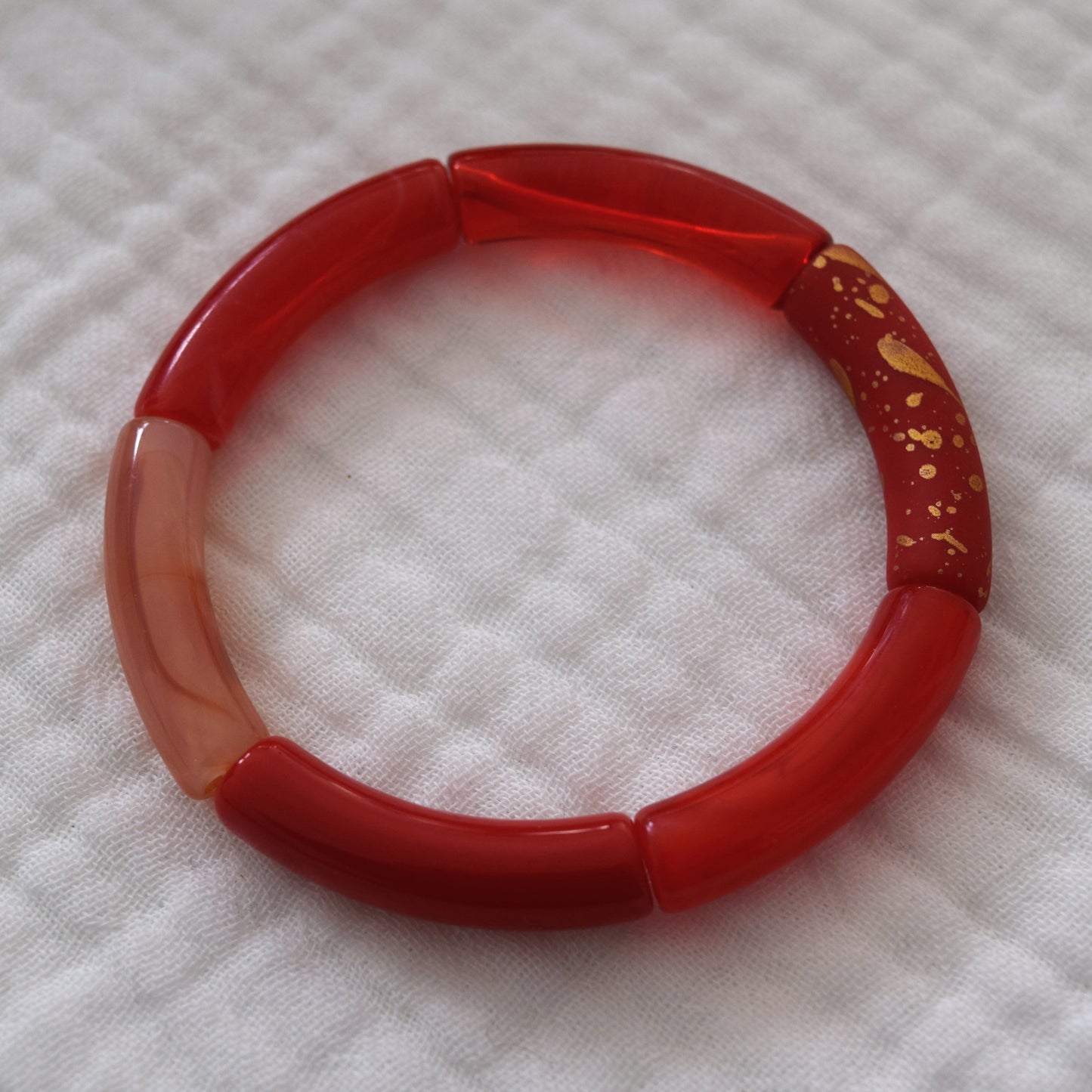 Bracelets joncs tons rouges