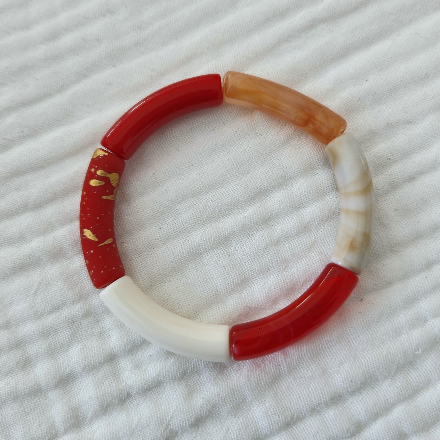 Bracelets joncs tons rouges