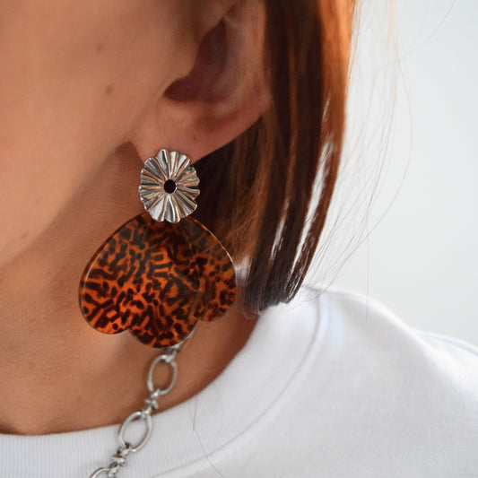 Boucles pendantes léopard