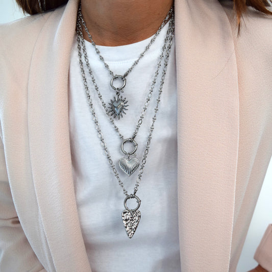 Collier CORA cœur acier inoxydable differentes longueurs