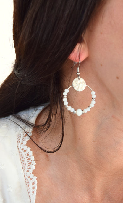 Boucles d'oreilles Laly blanches