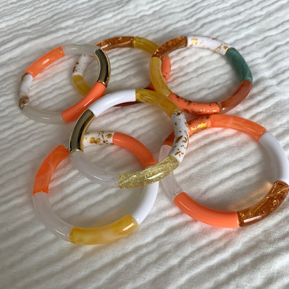 Bracelets joncs tons oranges