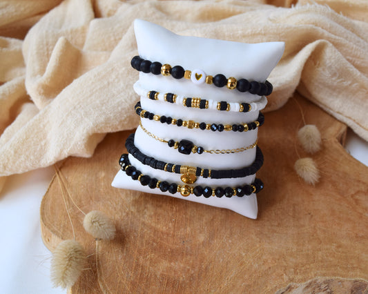 Bracelet en perles noires