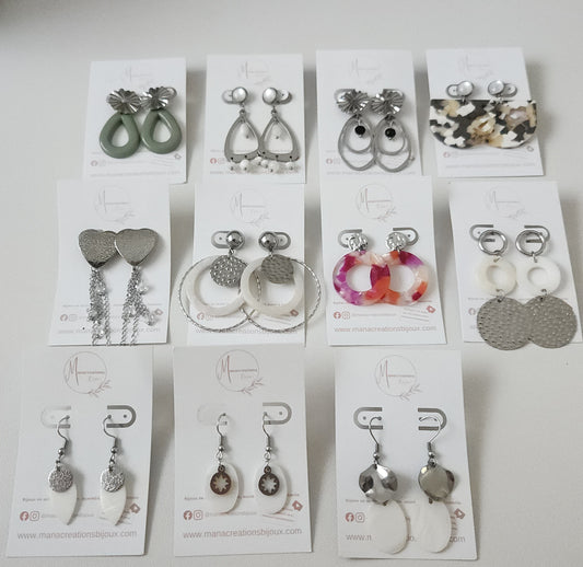 Boucles d'oreilles argentées