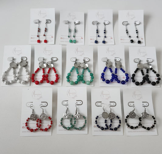 Boucles d'oreilles argentées perles