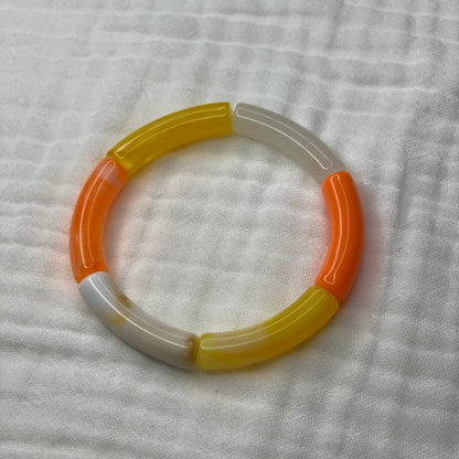 Bracelets joncs tons orange et jaune