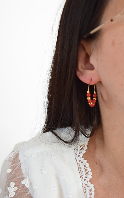 Boucles d'oreilles Vicky rouges