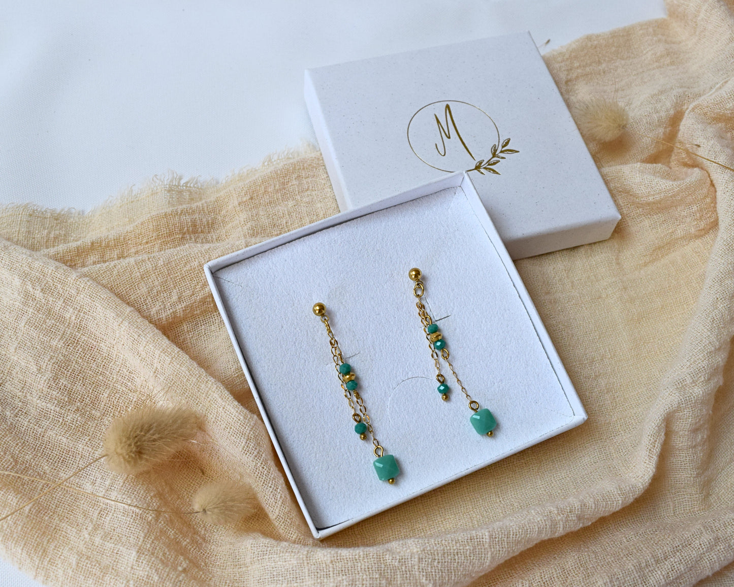 Boucles d'oreilles Molly vertes