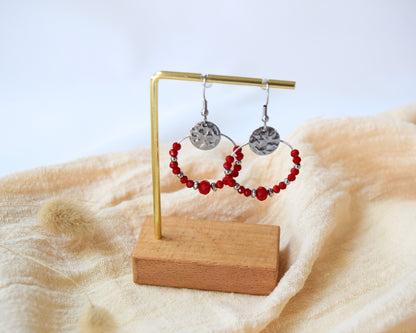 Boucles d'oreilles Laly rouges