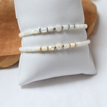 Bracelet nacre et fleur