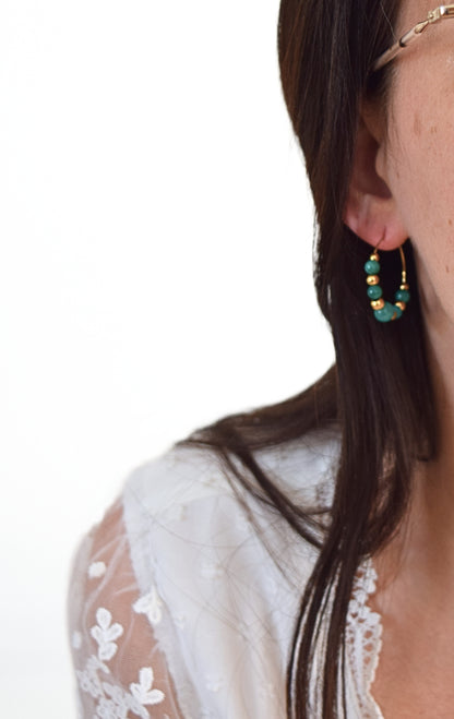 Boucles d'oreilles Vicky vertes