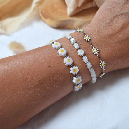 Bracelet nacre et fleur