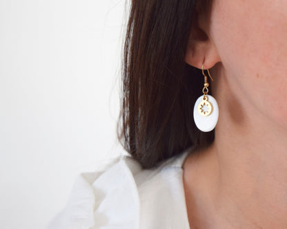 Boucles d'oreilles Solar avec nacre