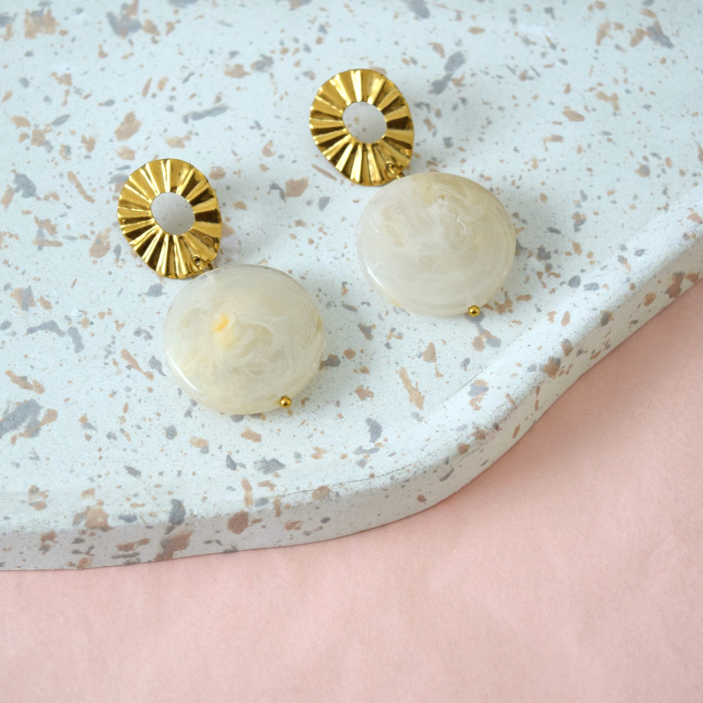Boucles grande perle femme
