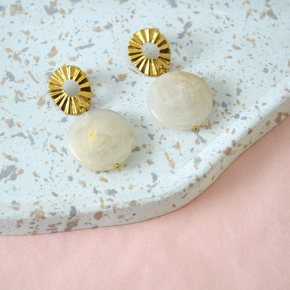 Boucles grande perle femme
