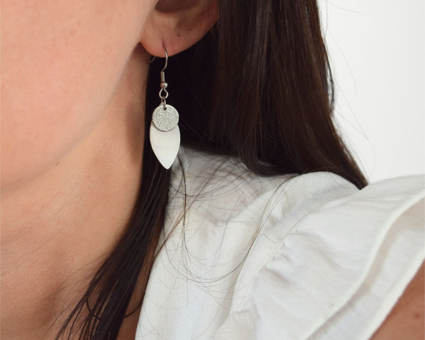 Boucles d'oreilles Sia avec nacre