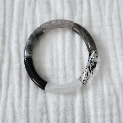 Bracelets joncs tons noirs et blancs