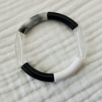 Bracelets joncs tons noirs et blancs