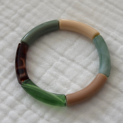 Bracelets joncs tons kaki