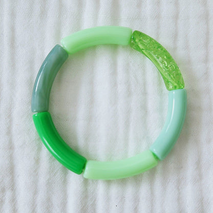 Bracelets joncs tons verts
