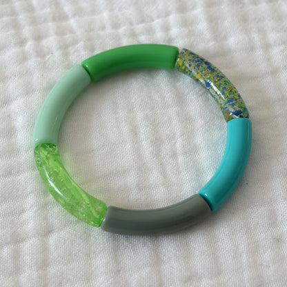 Bracelets joncs tons verts