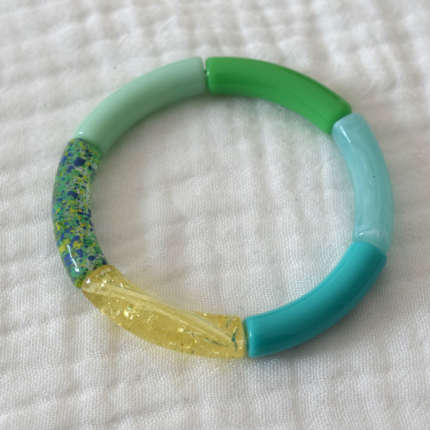 Bracelets joncs tons verts
