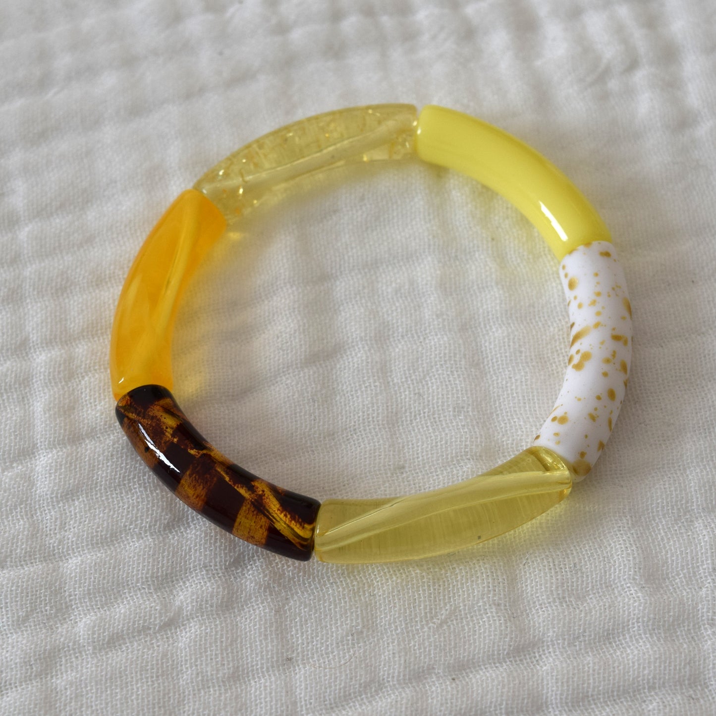 Bracelets joncs tons orange et jaune