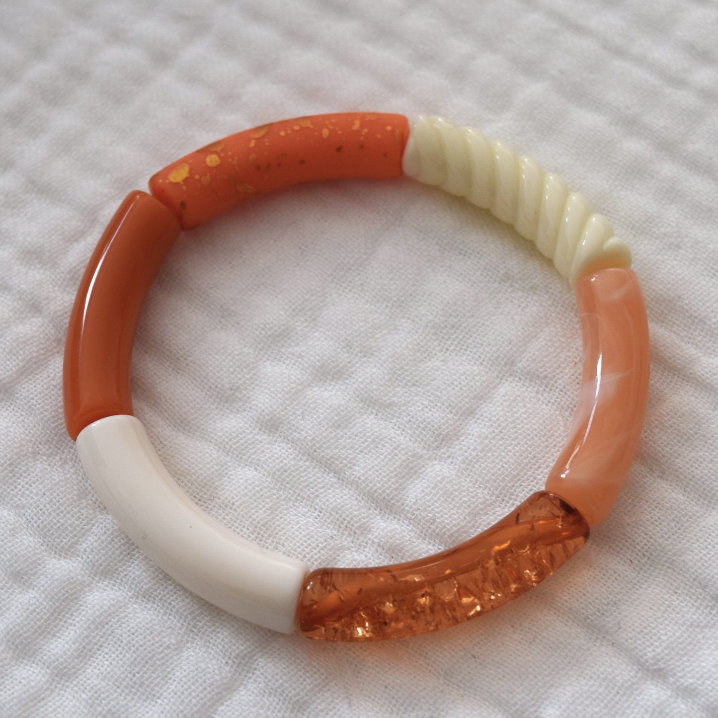 Bracelets joncs tons orange et jaune