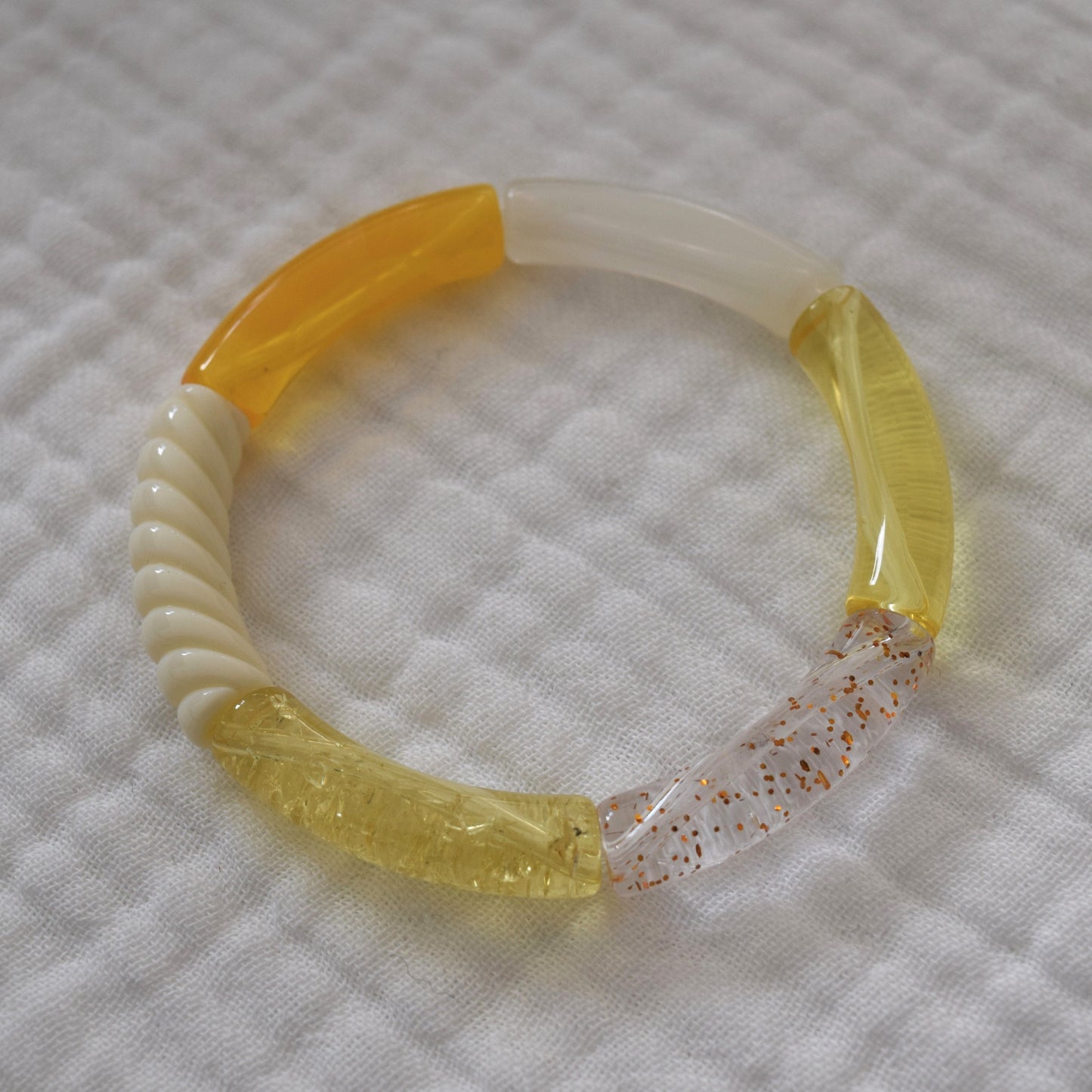 Bracelets joncs tons orange et jaune