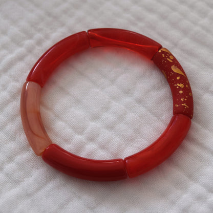 Bracelets joncs tons rouges