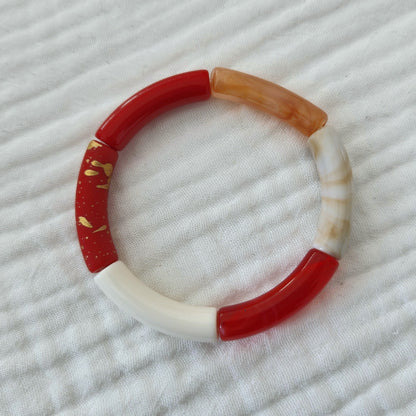 Bracelets joncs tons rouges