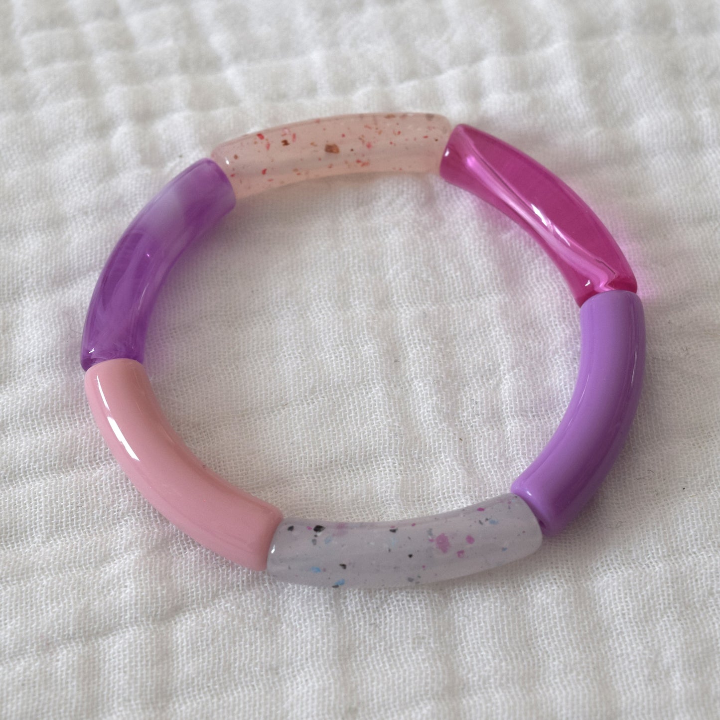 Bracelets joncs tons roses et mauves