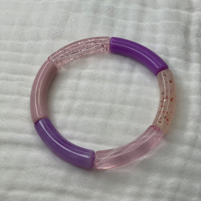 Bracelets joncs tons roses et mauves