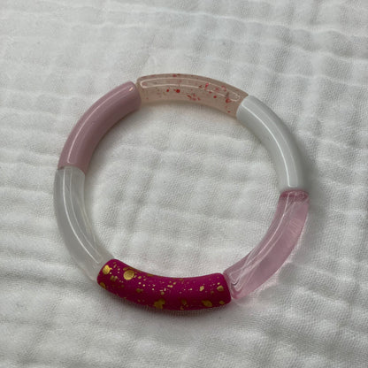 Bracelets joncs tons roses et mauves