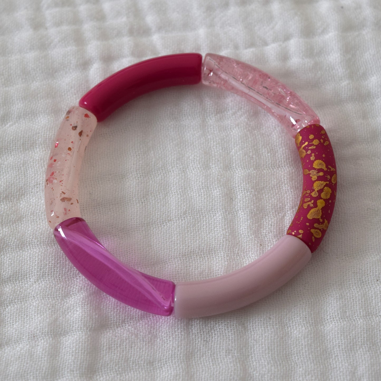 Bracelets joncs tons roses et mauves