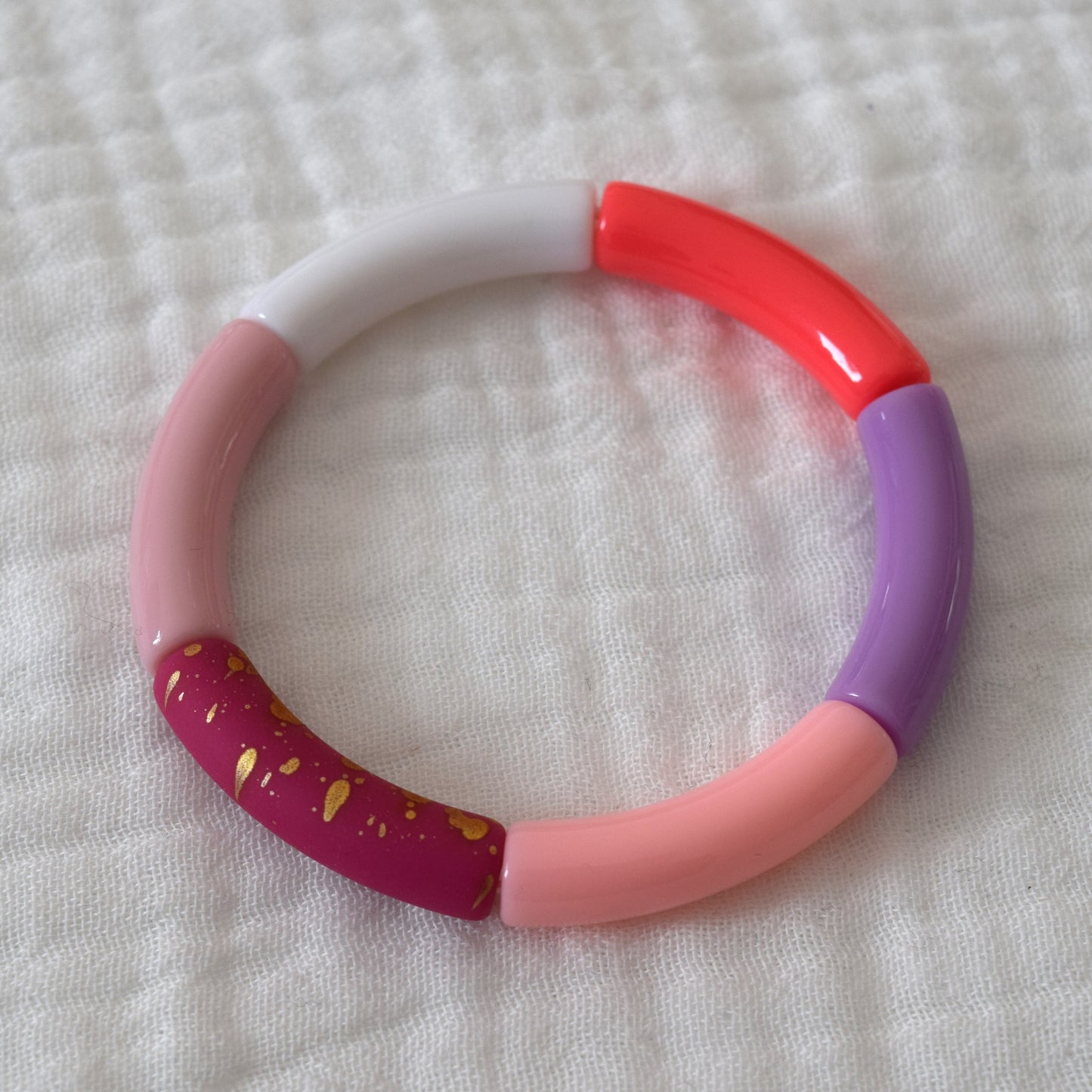 Bracelets joncs tons roses et mauves