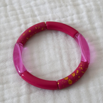 Bracelets joncs tons roses et mauves